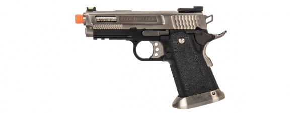 WE-Tech Hi-Capa 3.8 Brontosaurus Full Auto Gas Blowback Pistol ( Silver )