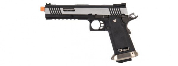 WE-Tech Hi-Capa 6" IREX Competition Full Auto Gas Blowback Airsoft Pistol ( Black / Silver )