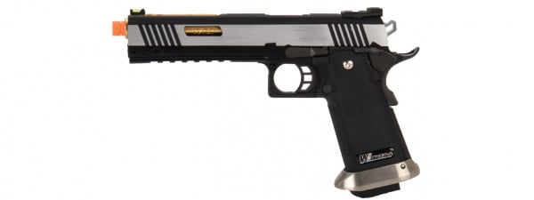 WE-Tech Hi-Capa 6" IREX Competition Full Auto Gas Blowback Airsoft Pistol (Black / Silver / Gold)