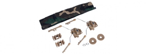 Tac 9 Industries Helmet Rail Comtac I & II Adapter Set ( Flat Dark Earth )