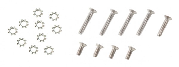 Lancer Tactical Steel Screw Set for TM Spec Version 2 Gearboxes (Silver)