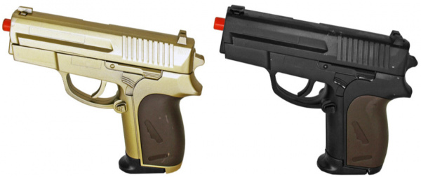 UK Arms Airsoft Spring Powered Pistol Combo Pack ( Black / Gold )