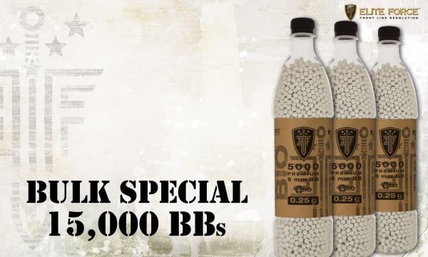 Elite Force Premium Biodegradable .25g 5000 ct. BBs 3 Bottle Special ( White )