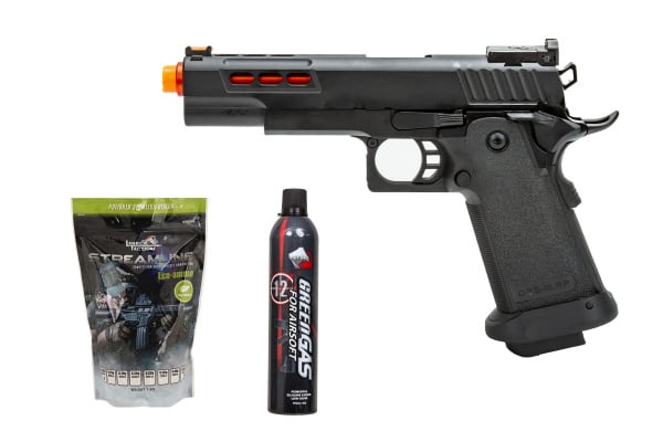 Gassed Up Player Package #32 ft. GE 3342 Hi-Capa Gas Blowback Pistol ( Black / Red )