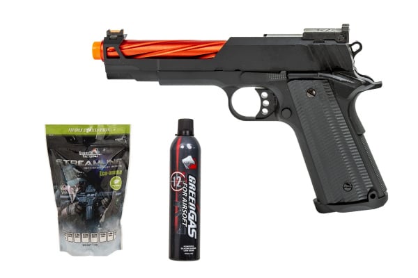 Gassed Up Player Package #34 ft. GE 3363 1911 Gas Blowback Pistol ( Black / Red )