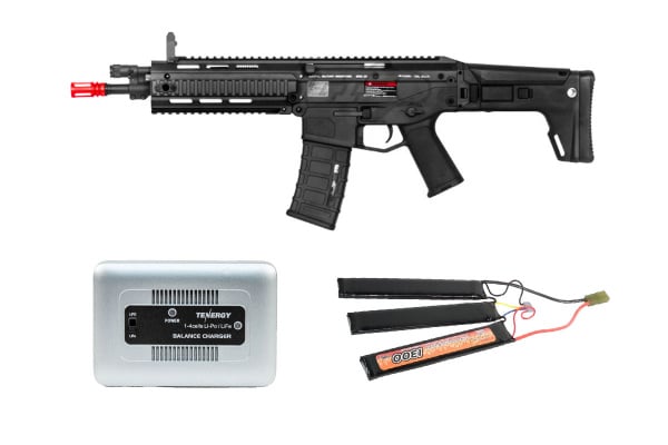Charged Up Player Package #14 ft. A&K Magpul Masada ACR RIS Carbine AEG Airsoft Rifle ( Black )