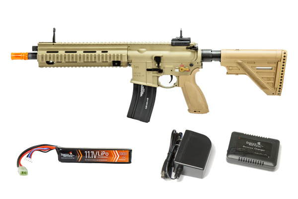 Milsim Starter Package #2 w/ Elite Force HK 416A5 Competition Airsoft Rifle AEG (Tan)