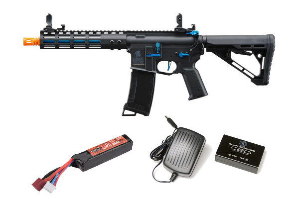 Lancer Tactical Gen 3 Archon Battery & Charger Package #5 Feat. Gen 3 9" Archon AEG W/ ETU (Black & Blue)