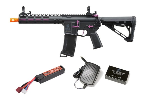 Lancer Tactical Gen 3 Archon Battery & Charger Package #6 Feat. Gen 3 9" Archon AEG W/ ETU (Black & Purple)