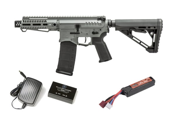 Zion Arms Full Metal R15 Short Barrel AEG Airsoft Rifle Battery & Charger Package #2