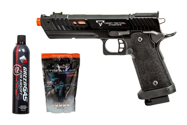 Taran Tactical Innovations JW4 Combat Master Pit Viper 2011 Hi-Capa Gas Blowback Airsoft Gun Fuel & Ammo Combo