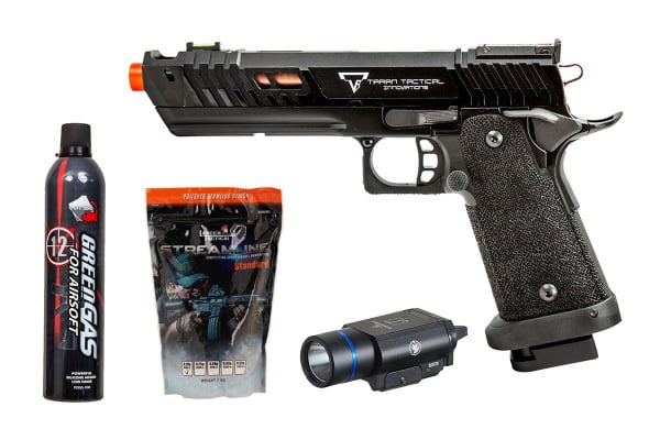 Taran Tactical Innovations JW4 Combat Master Pit Viper 2011 Hi-Capa Gas Blowback Airsoft Gun Field Ready Combo