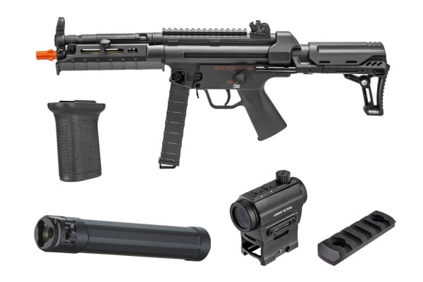 ACW Specter Airsoft SMG AEG Airsoft Rifle Field Ready Combo ( Black )