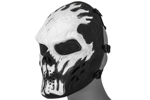 Emerson Villain Mesh Face Mask ( White Flames )