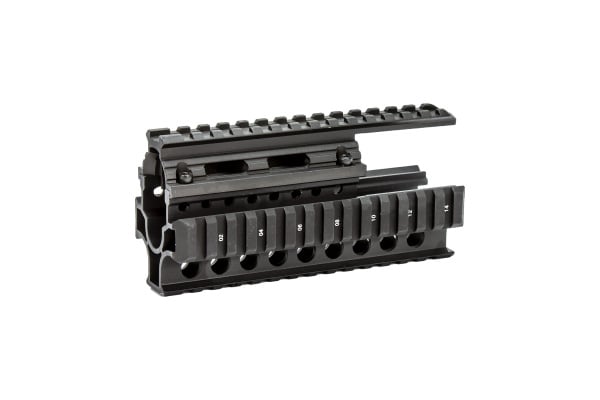 Tac 9 CNC Aluminum 6 Inch Tactical Quad Railed Handguard for AK47 Series Airsoft AEG Rifles ( Black )