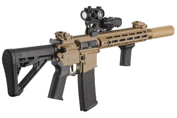 Lancer Tactical Gen 3 Hellion M-LOK 10" Airsoft M4 AEG Field Ready Combo V3 (Tan)