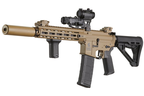 Lancer Tactical Gen 3 Hellion M-LOK 10" Airsoft M4 AEG Field Ready Combo V3 (Tan)