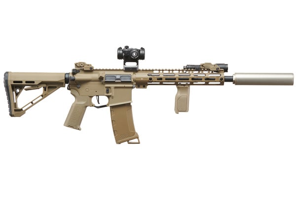 Lancer Tactical Gen 3 M-LOK 10" Airsoft M4 AEG with ETU Field Ready Combo (Tan)