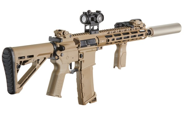 Lancer Tactical Gen 3 M-LOK 10" Airsoft M4 AEG with ETU Field Ready Combo (Tan)