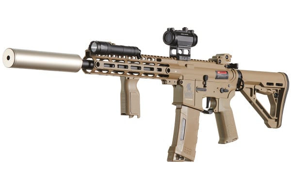 Lancer Tactical Gen 3 M-LOK 10" Airsoft M4 AEG with ETU Field Ready Combo (Tan)