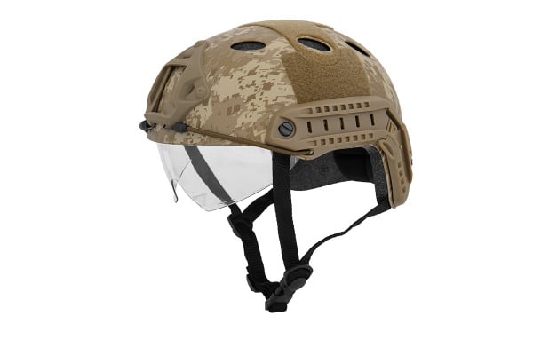 Lancer Tactical PJ Type Basic Version Helmet w/ Retractable Visor ( Desert Digital )