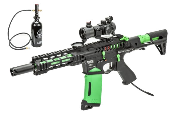 Lancer Tactical HPA Custom M4 Airsoft Rifle ( Black / Green )