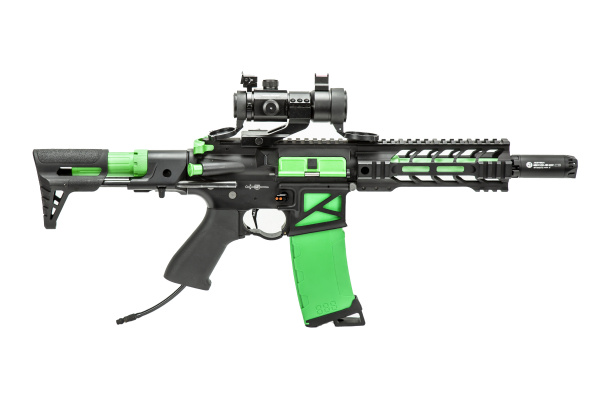 Lancer Tactical HPA Custom M4 Airsoft Rifle ( Black / Green )