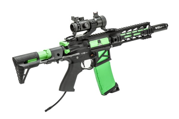 Lancer Tactical HPA Custom M4 Airsoft Rifle ( Black / Green )