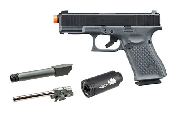 Elite Force Limited Edition Glock 19 Gen 5 Gas Blowback Airsoft Pistol Field Ready Combo V4 (Exclusive Tungsten Grey)