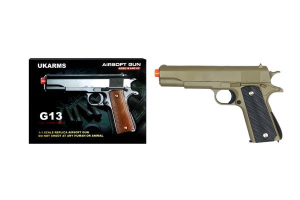 UK Arms G13T 1911 Spring Airsoft Pistol ( Tan )