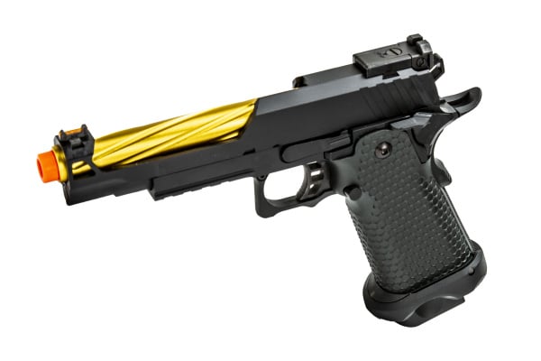 Golden Eagle 3337 OTS .45 Hi-Capa Gas Blowback Pistol w/ Open Slide ( Black / Gold )