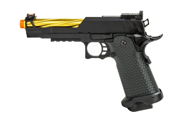 Golden Eagle 3337 OTS .45 Hi-Capa Gas Blowback Pistol w/ Open Slide ( Black / Gold )