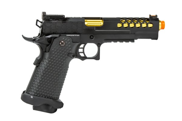 Golden Eagle 3339 OTS .45 Hi-Capa Gas Blowback Pistol w/ Hive Vented Slide ( Black / Gold )