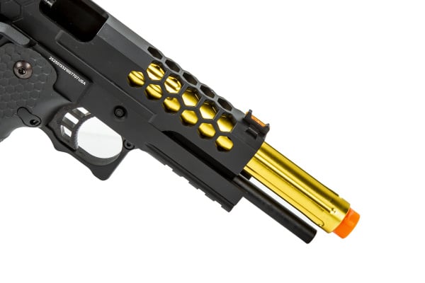 Golden Eagle 3339 OTS .45 Hi-Capa Gas Blowback Pistol w/ Hive Vented Slide ( Black / Gold )