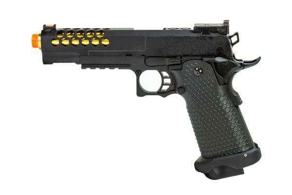 Golden Eagle 3339 OTS .45 Hi-Capa Gas Blowback Pistol w/ Hive Vented Slide ( Black / Gold )