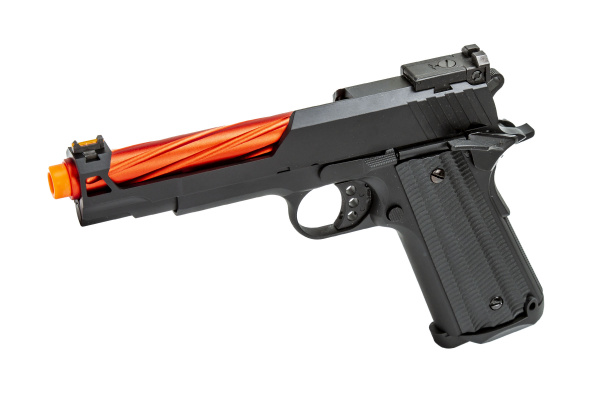 Golden Eagle 3363 1911 Gas Blowback Pistol w/ Open Slide ( Black / Red )