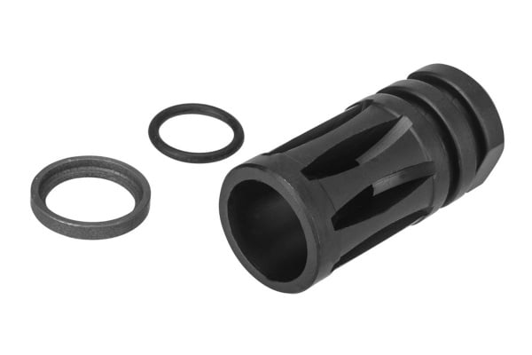 JG Works Aluminum AK47 EBB Airsoft 14mm CCW Flash Hider ( Black )