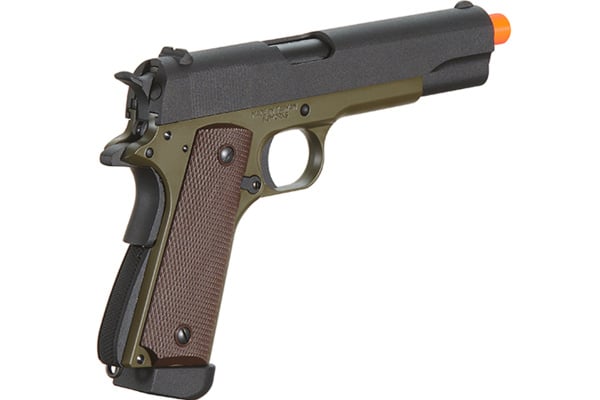 KJW Full Metal M1911-A1 CO2 Gas Blowback GBB Airsoft Pistol  (OD Green)