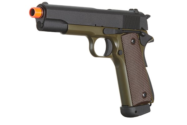 KJW Full Metal M1911-A1 CO2 Gas Blowback GBB Airsoft Pistol  (OD Green)