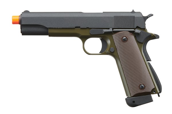 KJW Full Metal M1911-A1 CO2 Gas Blowback GBB Airsoft Pistol  (OD Green)