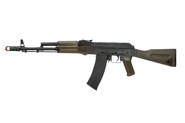 LCT Airsoft AK74M Carbine AEG Airsoft Rifle ( Black / OD Green )