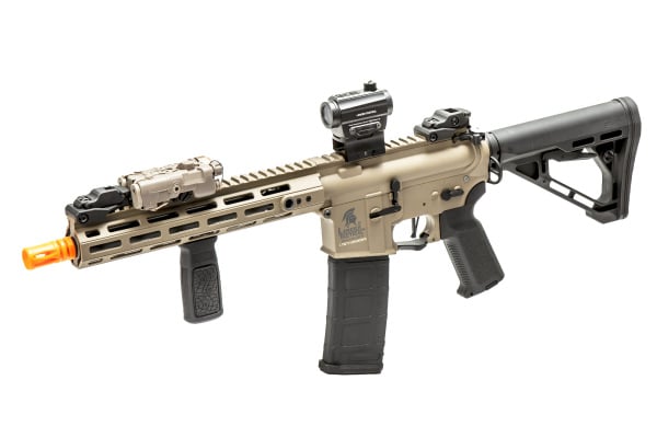 Lancer Tactical Gen 3 Hellion M-LOK 10" Airsoft M4 AEG with Delta Stock Field Ready Combo (Tan)