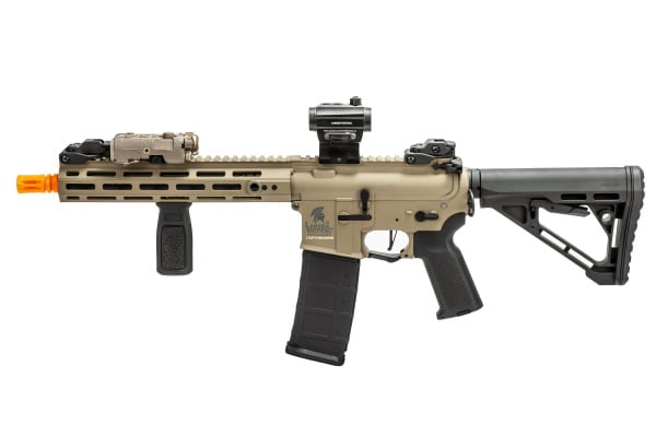 Lancer Tactical Gen 3 Hellion M-LOK 10" Airsoft M4 AEG with Delta Stock Field Ready Combo (Tan)