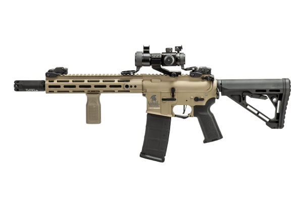 Lancer Tactical Gen 3 Hellion M-LOK 10" Airsoft M4 AEG with Delta Stock Field Ready Combo V2 (Tan)