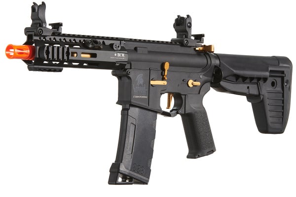 Lancer Tactical Gen 3 Hellion 7" LT-32BAG7 Gen 3 BCM MCMR M-LOK Airsoft AEG Rifle (Black/Gold)