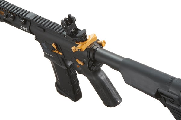 Lancer Tactical Gen 3 Hellion 7" LT-32BAG7 Gen 3 BCM MCMR M-LOK Airsoft AEG Rifle (Black/Gold)