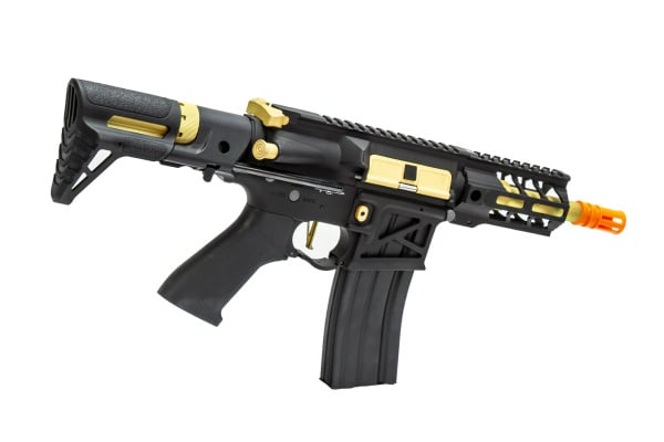 Lancer Tactical Enforcer BATTLE HAWK 4" PDW Skeleton AEG Airsoft Rifle  ( Black / Gold )