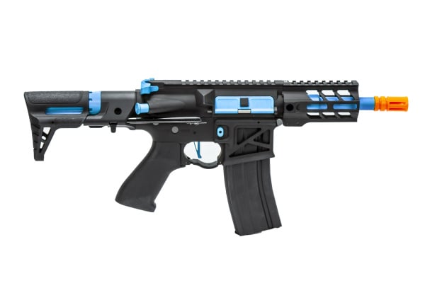 Lancer Tactical Enforcer BATTLE HAWK 4" PDW Skeleton AEG Airsoft Rifle  ( Black / Blue )