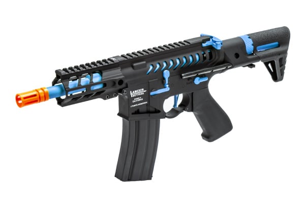 Lancer Tactical Enforcer BATTLE HAWK 4" PDW Skeleton AEG Airsoft Rifle  ( Black / Blue )