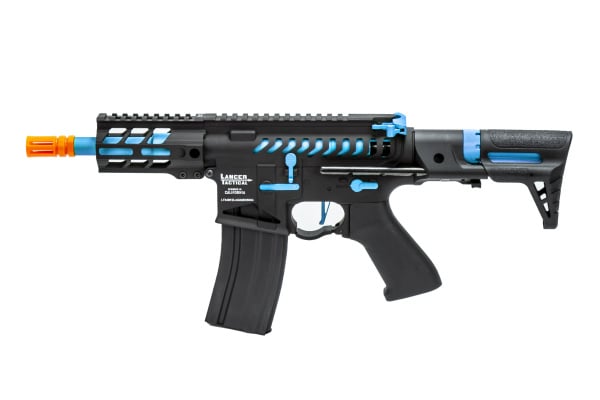 Lancer Tactical Enforcer BATTLE HAWK 4" PDW Skeleton AEG Airsoft Rifle  ( Black / Blue )